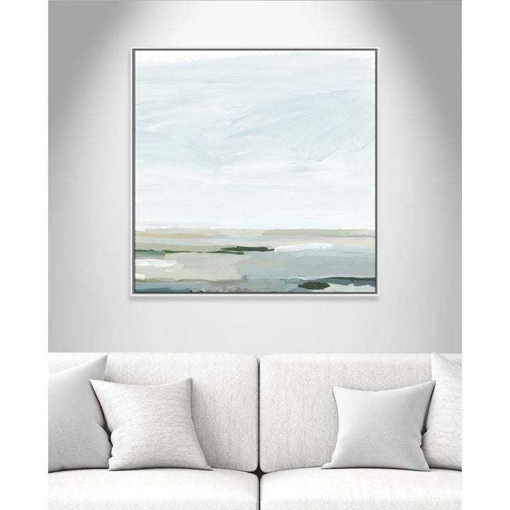 Pure Stillness - Floater Frame Painting Print on Canvas Joss & Main Size: 37.5" H x 37.5" W x 2" D Format: White