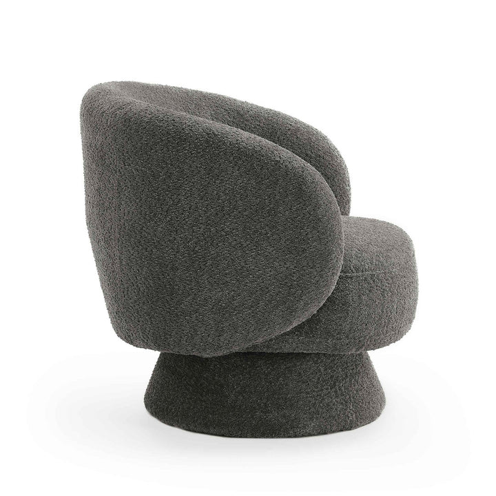 Saboor MINIMORE Modern Style Swivel Accent Chair Orren Ellis Fabric: Gray Boucle
