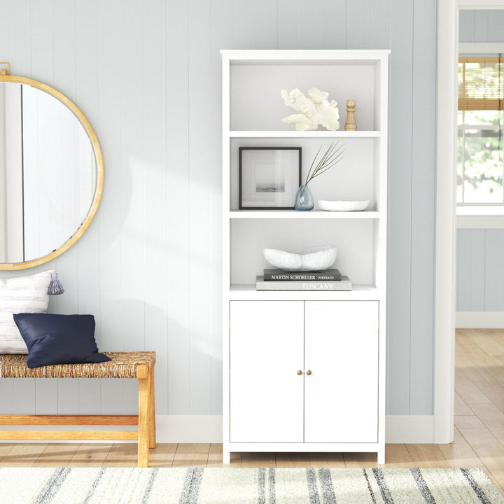 Aydan 71.5" H x 29" W Standard Bookcase Three Posts™ Color: White