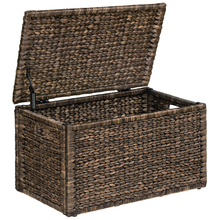 Ved Heavy-duty Water Hyacinth Wicker Storage Trunk with Metal Frame Highland Dunes Color: Light Brown Wash