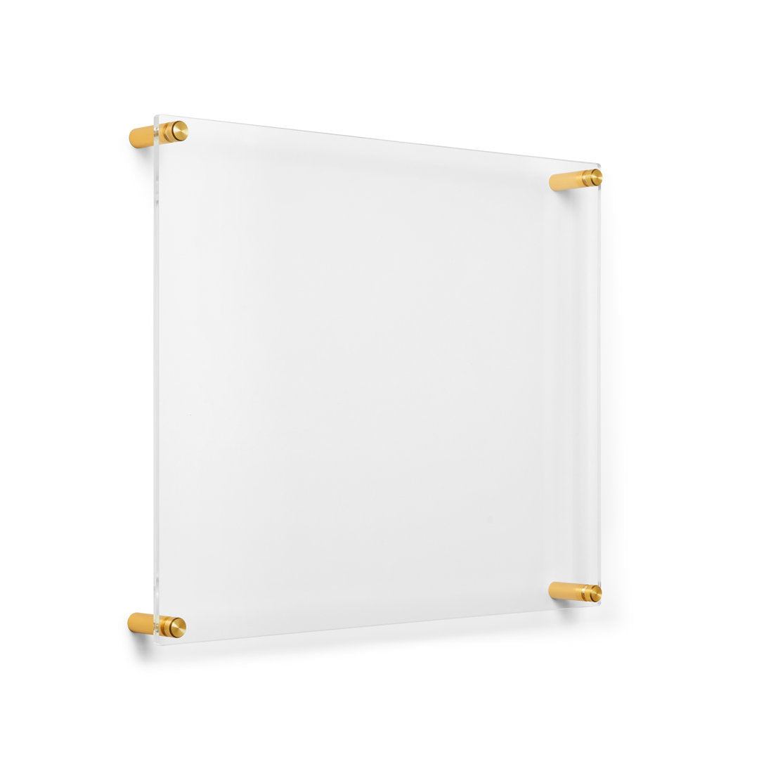 Clear UV-Grade Acrylic Modern Floating Picture Frame - Gold Wexel Art Photo Size: 11" x 14"