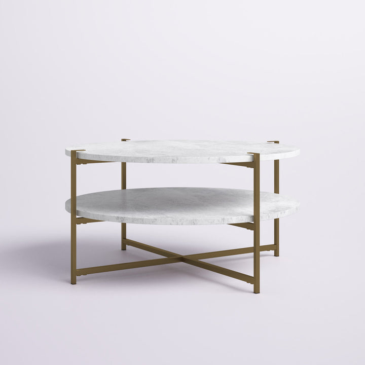 Huck Cross Legs Coffee Table with Storage Etta Avenue™