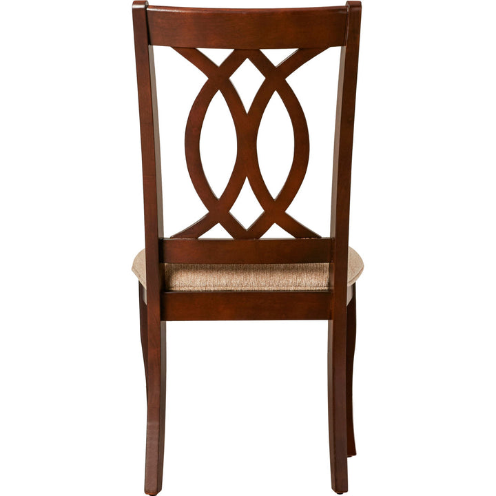 Gunderson Upholstered Queen Anne Back Side Chair in Brown Cherry/Beige (Set of 2) Lark Manor™