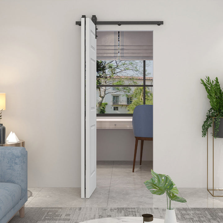 Paneled MDF Composite Bifold Barn Door with Installation Hardware Kit Calhome Size: 36" x 80" Finish: White