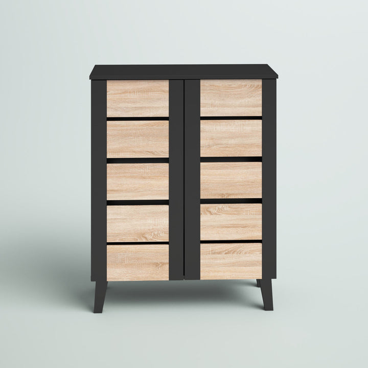 2-Door Wood Entryway 8 Pair Shoe Storage Cabinet Mercury Row®
