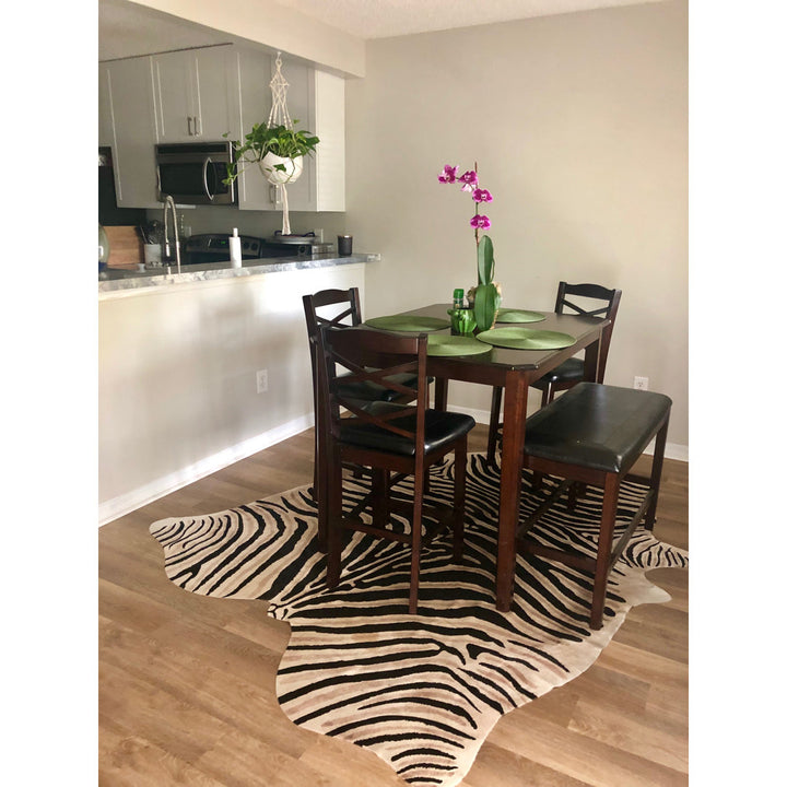 Annecorinne Genuine Zebra Cowhide Brown/Black Area Rug Everly Quinn