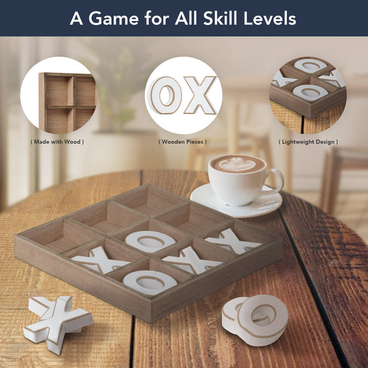 Wood Tic Tac Toe Board Game American Art Decor