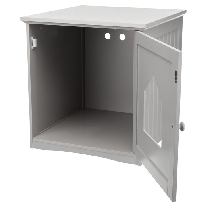 TRIXIE Small Cat Litter Box Enclosure Hide Litter Indoor Cat Home Cat Furniture Accent Table TRIXIE Color: Gray