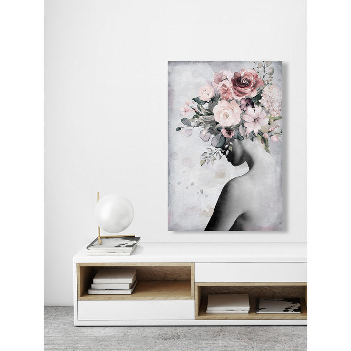 Fresh Floral Crown - Wrapped Canvas Print Marmont Hill Size: 18" H x 12" W x 1.5" D