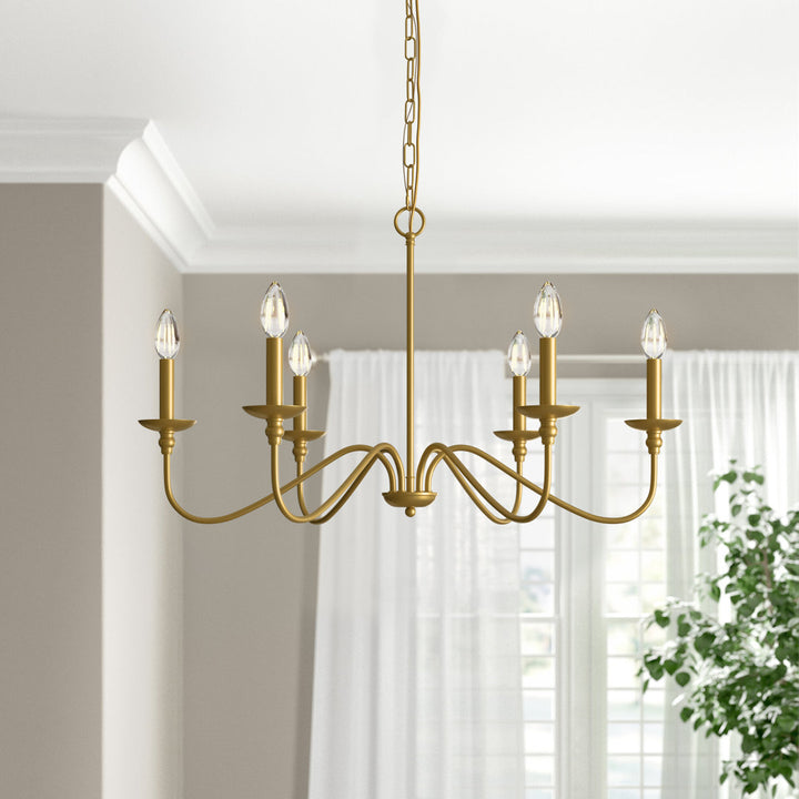 Ableton 6 - Light Candle Style Classic / Traditional Chandelier Birch Lane™ Size: 18" H x 30" W x 30" D Finish: Brass