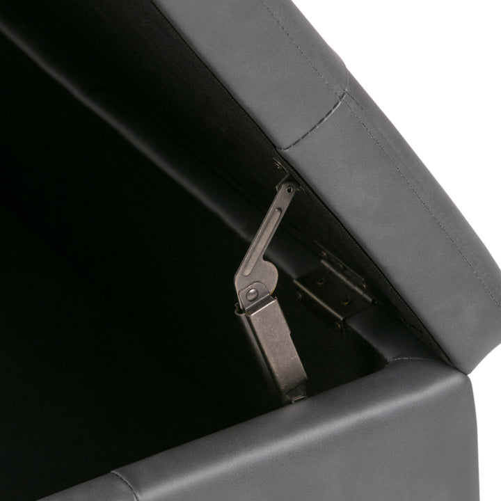 Dover Square Coffee Table Storage Ottoman,Assembled Simpli Home Fabric: Stone Gray