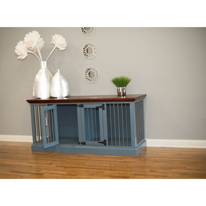Damien Double Wide Credenza Pet Crate Archie & Oscar™ Top Finish: Concord Cherry, Base Finish: Caribbean Dream