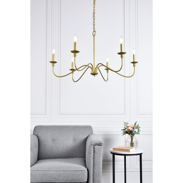 Ableton 6 - Light Candle Style Classic / Traditional Chandelier Birch Lane™ Size: 18" H x 30" W x 30" D Finish: Brass