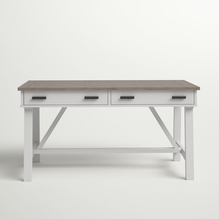 Bankston Desk with Built in Outlets Beachcrest Home™ Color: Natural/White