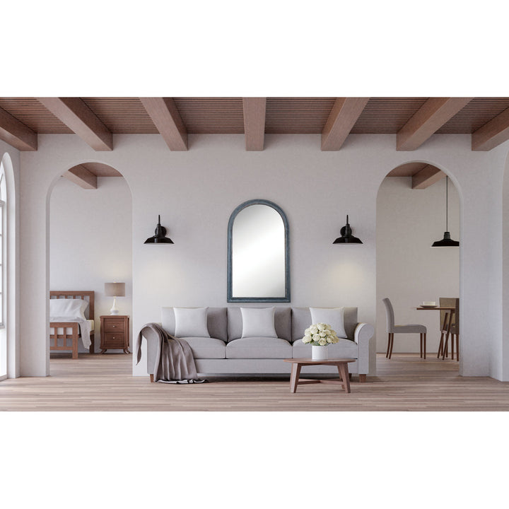 Giovannina Distressed Reclaimed Wood Arch Wall Mirror Latitude Run®