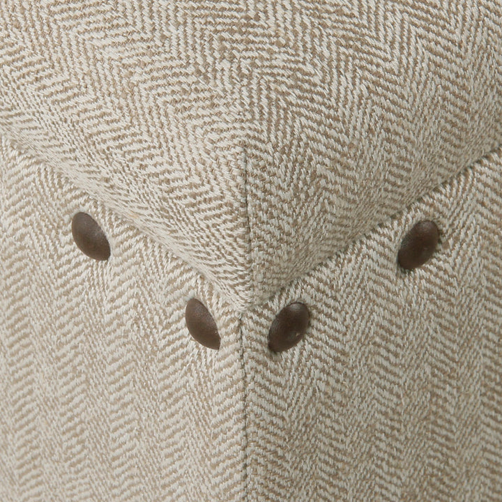 Collantes Upholstered Storage Bench Alcott Hill® Upholstery: Taupe/Mottled Brown Nailhead