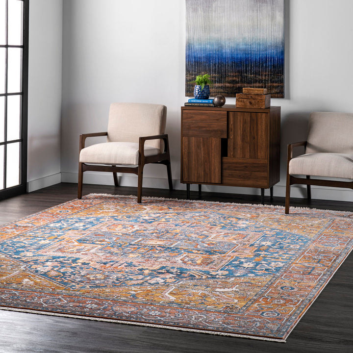 Windmere Traditional Oriental Medallion Rust/Brick/Navy Area Rug Langley Street® Rug Size: Rectangle 12' x 15'
