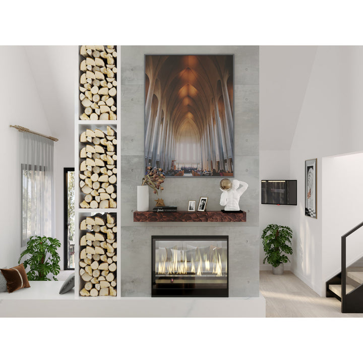 Rough Hewn Fireplace Shelf Mantel Dogberry Collections Depth: 6.25", Finish: Mahogany, Shelf Length: 36"