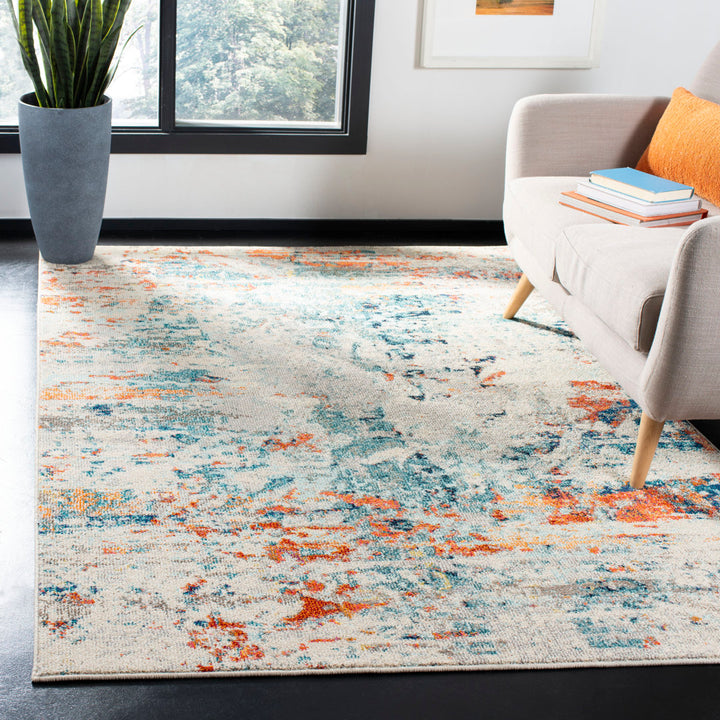 Felty Abstract Cream/Orange/Blue Rug Langley Street® Rug Size: Rectangle 8' x 10'