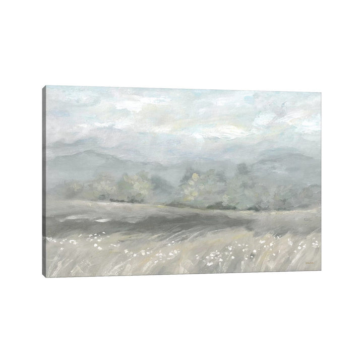 Country Meadow Landscape Neutral by Cynthia Coulter - Wrapped Canvas Painting Print East Urban Home Size: 40" H x 60" W x 1.5" D Format: Black Framed Canvas