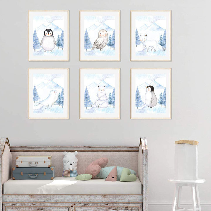 Davlos Penguin, Owl, Winter Fox, Bear, Seal 6-Piece Set Paper Print Harriet Bee