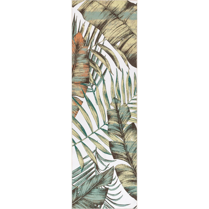 Elen SpinClean Machine Washable Natural Leaves Area Rug Bay Isle Home™ Rug Size: Runner 2'6" x 12'