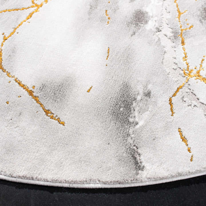 Swindle Abstract Grey/Gold Area Rug Wade Logan® Rug Size: Round 12'