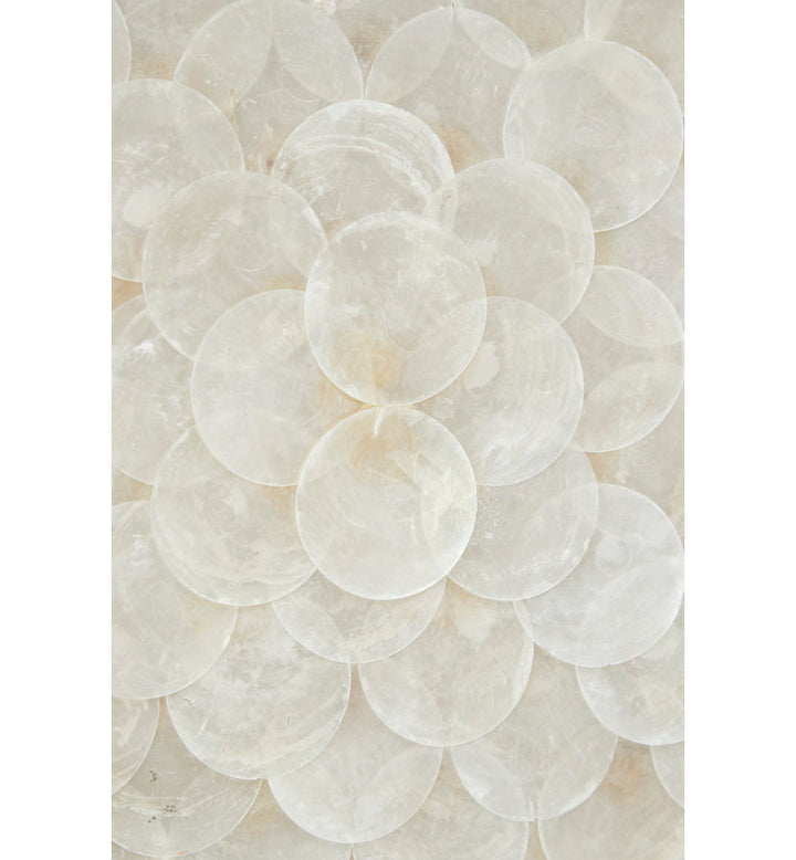 2 Piece Cream Shell Handmade Overlapping Shells Geometric Shadow Box with Canvas Backing Set Sand & Stable™