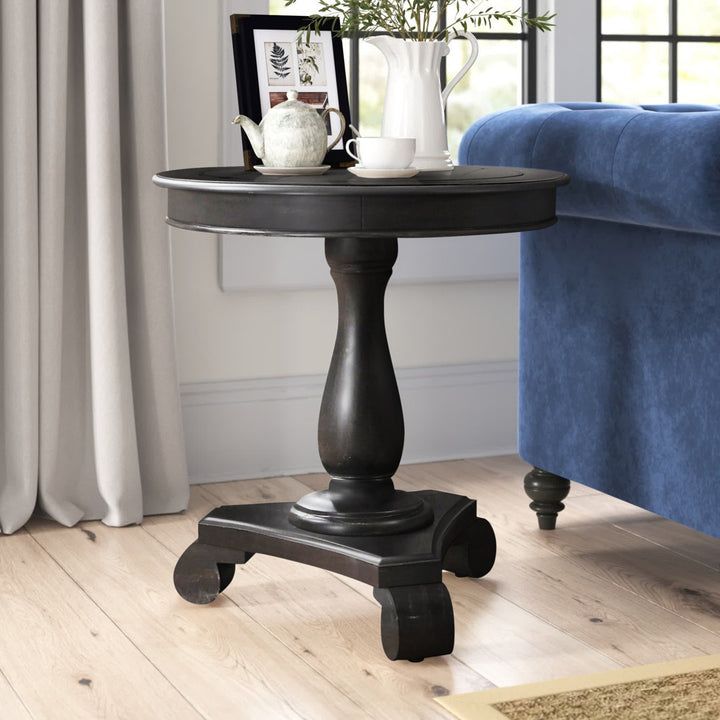 Koehler Pedestal End Table Andover Mills™ Color: Antique Black