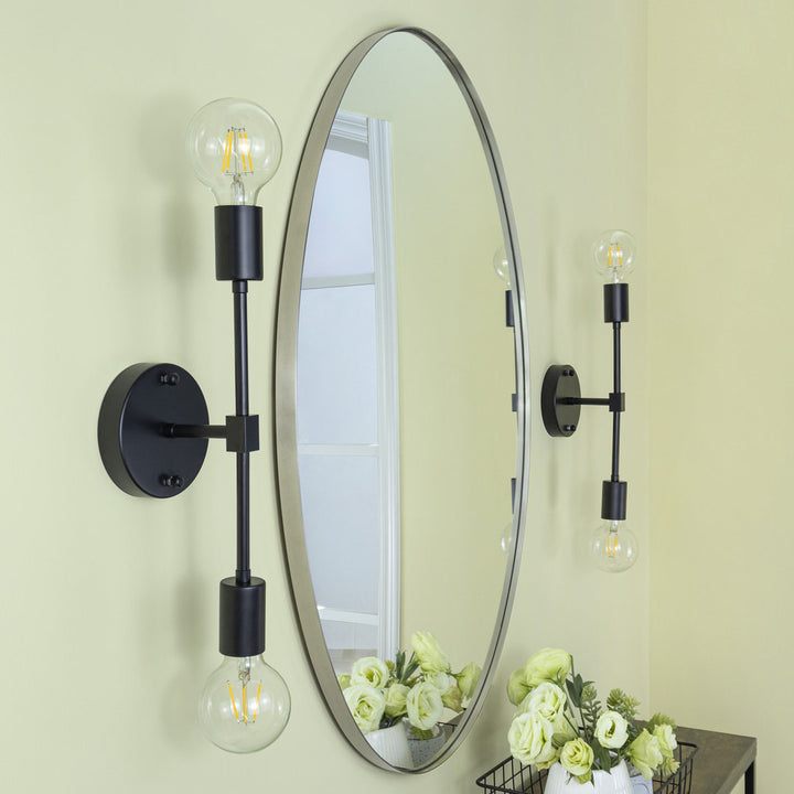 Javell Bathroom Mirror Ebern Designs Size: 36" x 24" Finish: Brushed Nickel