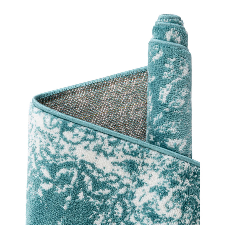 Coblitz Damask Turquoise Area Rug Dakota Fields Rug Size: Oval 7'10" x 10'