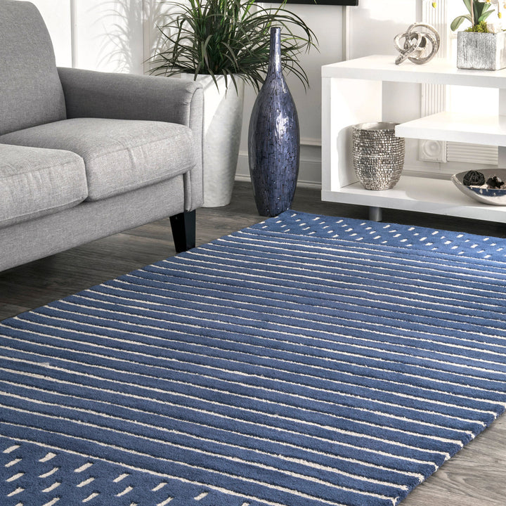 Arvin Olano x Rugs USA Mandia Striped Wool Area Rug Arvin Olano x Rugs USA Rug Size: Rectangle 5' x 8'