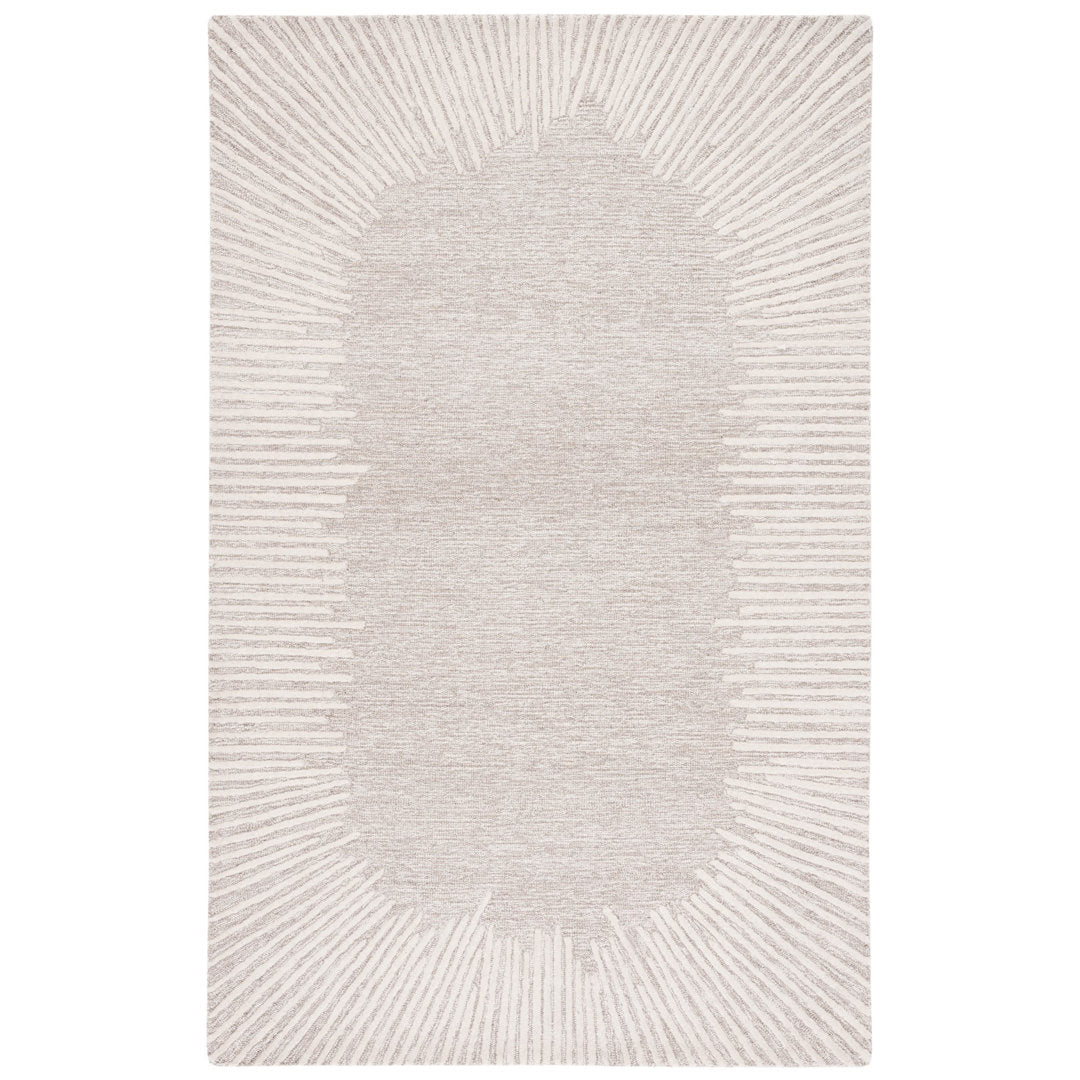 Antonyio Abstract Handmade Tufted Area Rug in Natural/Ivory Wade Logan® Rug Size: Rectangle 10' x 14'