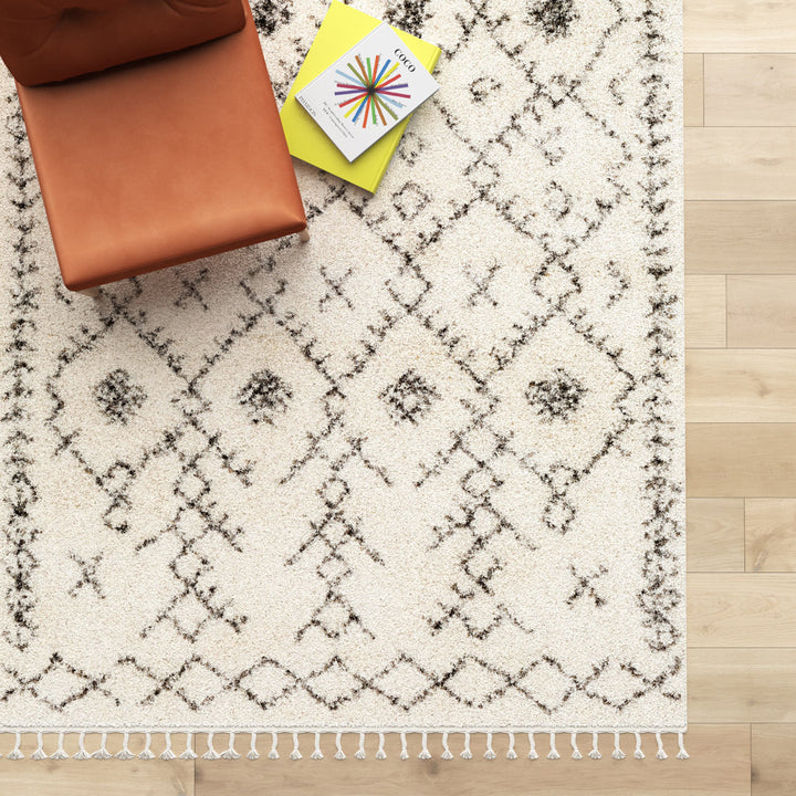 Mossy Moroccan Charcoal/Beige Area Rug AllModern Rug Size: Rectangle 7'10" x 10'3"