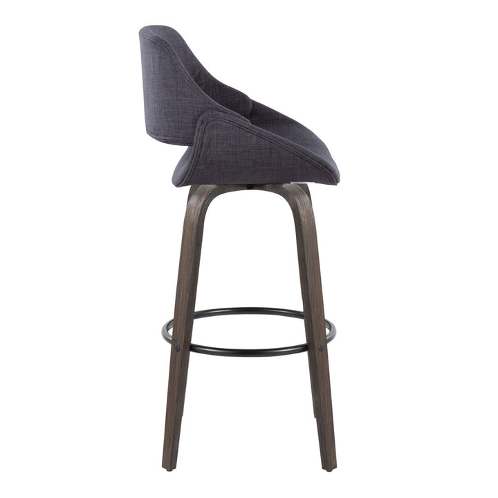 Lakyia Upholstered Bar & Counter Stool with Round Footrest George Oliver Upholstery: Charcoal, Seat Height: Bar Stool (30" Seat Height)