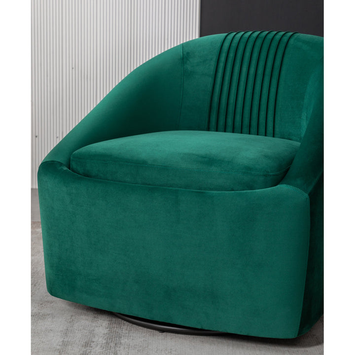 Arrun 28" W Velvet Swivel Barrel Chair (Set of 2) Wade Logan® Fabric: Green Velvet