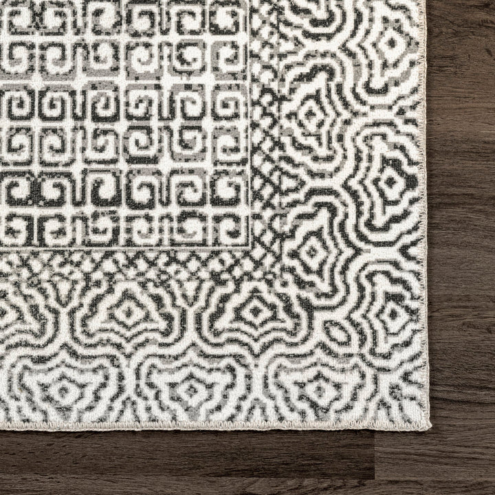 Hart SpinClean Abstract Tribal Machine Washable Area Rug Dakota Fields Rug Size: Rectangle 9'6" x 13'6"