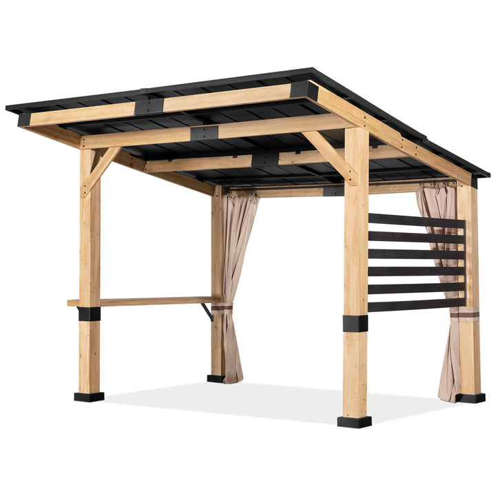 12' W x 10' D Solid Wood Patio Gazebo Joyside