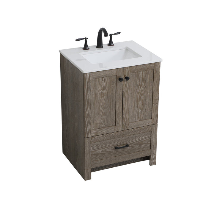 Ahmed 24" D x 19'' D x 34'' H Single Bathroom Vanity Sand & Stable™ Base Finish: Weathered Oak