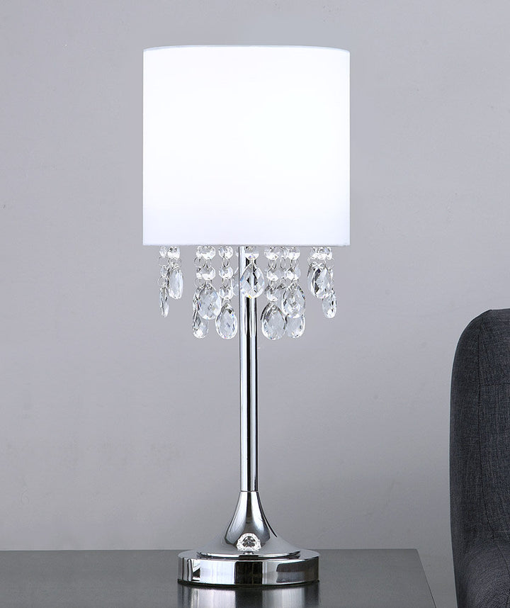 Elina 22" Chrome Table Lamp House of Hampton® Shade Color: White