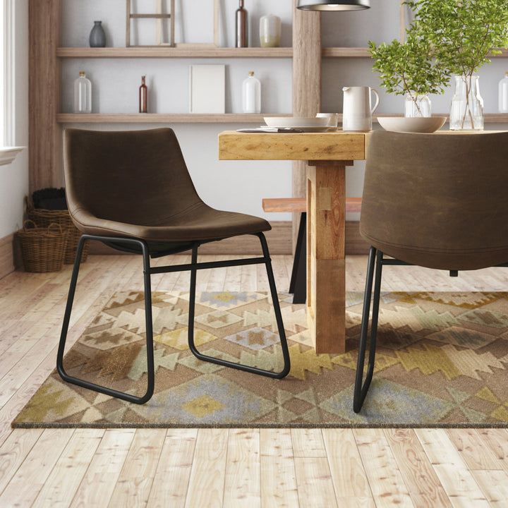 Tyrone Side Chair (Set of 2) Steelside™ Color: Dark Brown