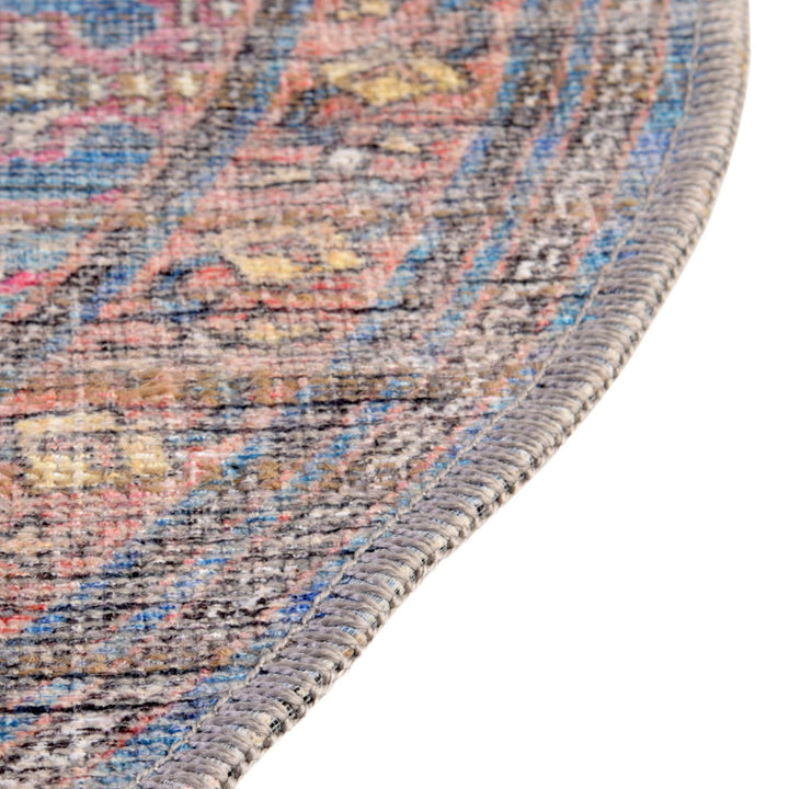 Hadsell Machine Made Power Loom Antique Blue Area Rug Langley Street® Rug Size: Oval 5'3" x 8'
