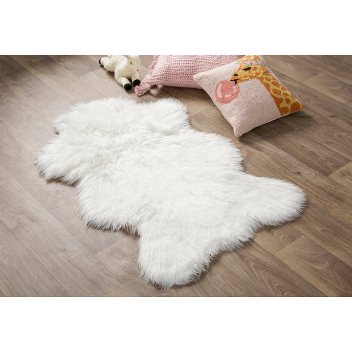 Polar Bear Pelt White Area Rug Mercer41 Rug Size: Novelty 4'7" x 6'7"
