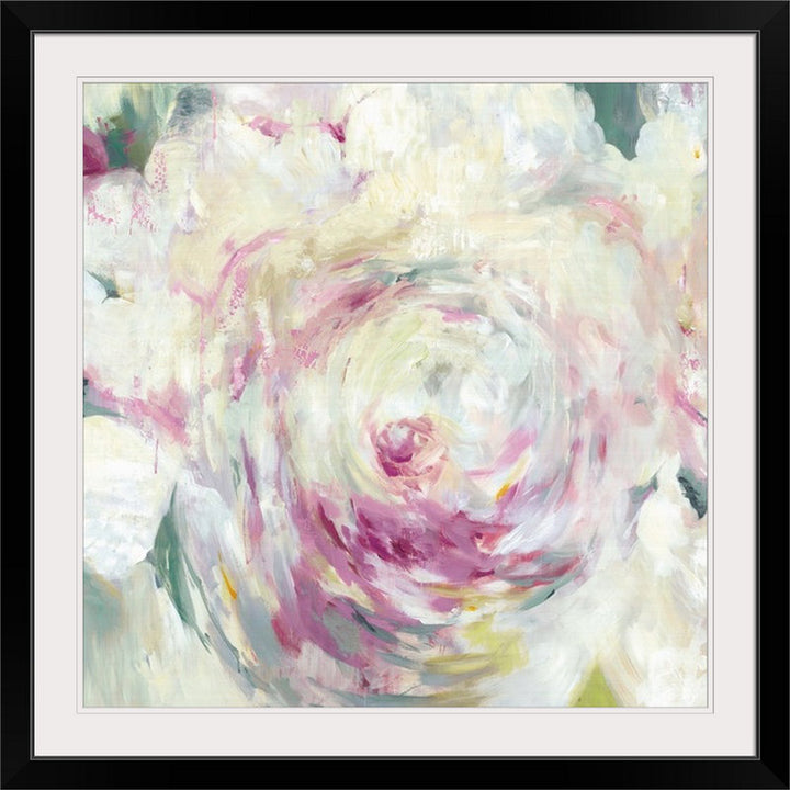 Shabby Peony I' - Print House of Hampton® Size: 24" H x 24" W x 1" D Format: Black Frame