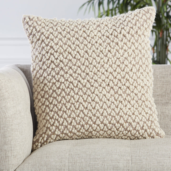 Toulon Wool Blend Throw Square Pillow Joss & Main Color: Light Taupe