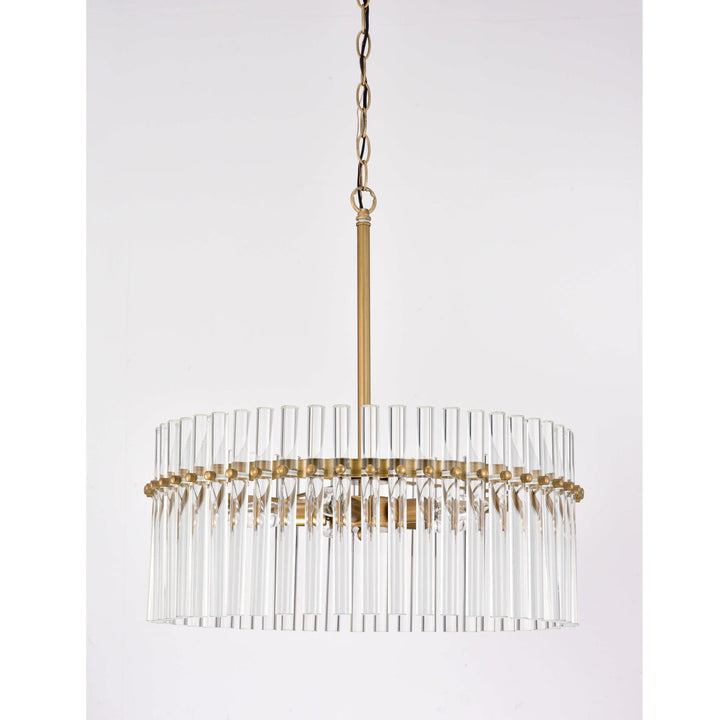 Kaan 5 - Light 20.2" Brushed Brass Candle Style Crystal Drum Chandelier Willa Arlo™ Interiors