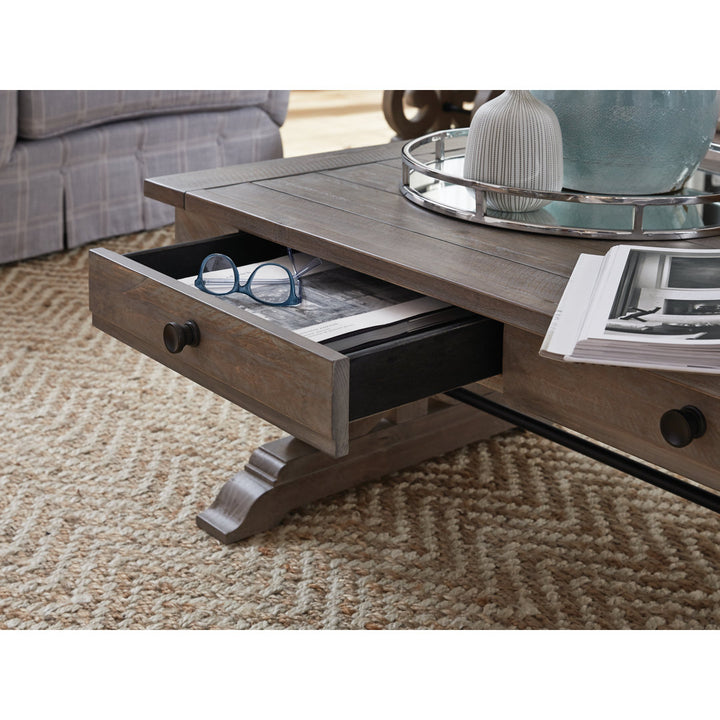 Ellenton Trestle Coffee Table with Storage Greyleigh™ Color: Dove Tail Gray