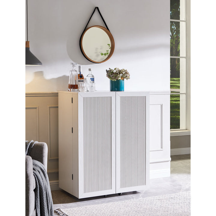 Yessine 31.5'' Bar Cabinet Ebern Designs Color: White