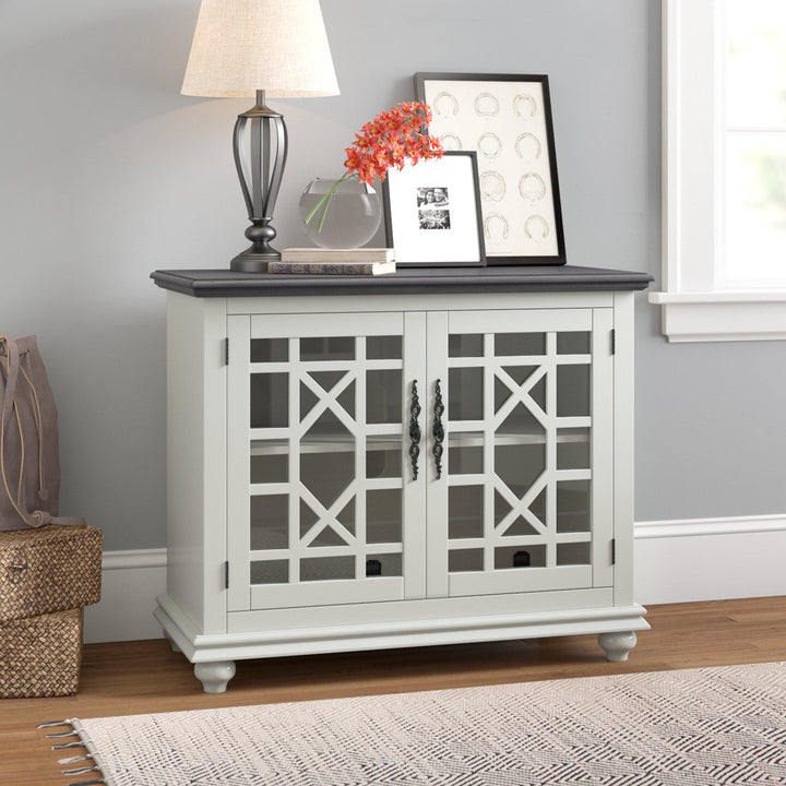 Ahmara 2 - Door Accent Cabinet Three Posts™ Color: Gray/White