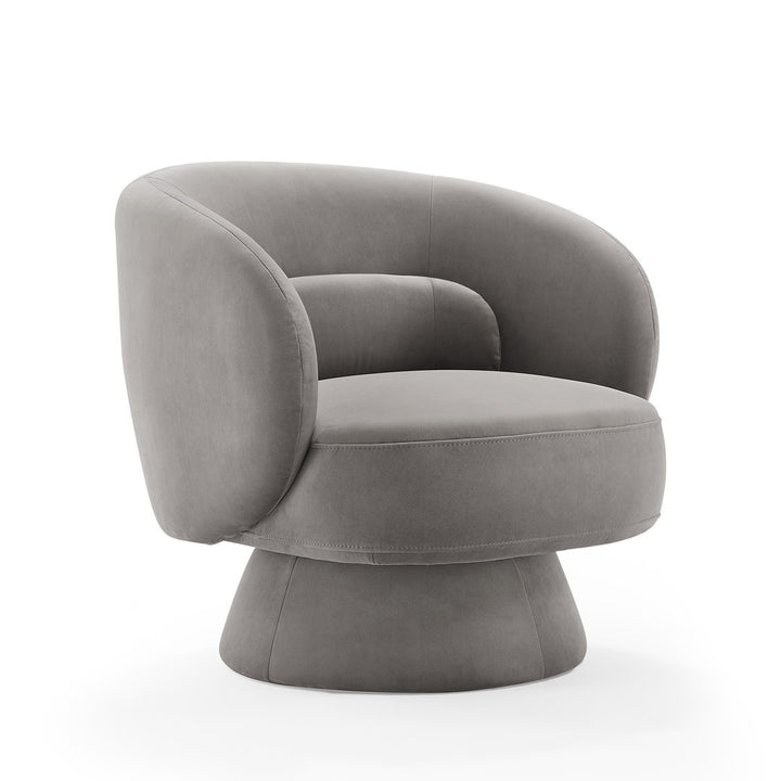 Saboor MINIMORE Modern Style Swivel Accent Chair Orren Ellis Fabric: Light Brown Velvet
